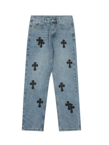 Classic High Street Cross Embroidered Jeans