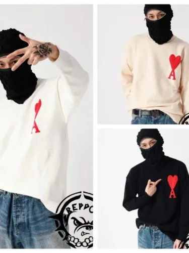 [Buy More Save More] Big Love Letter Embroidered Crew Neck Sweater 9 Colors