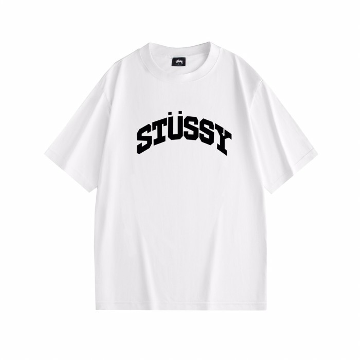 Solid Color Front Chest Classic Letter Print Tee 4 colors