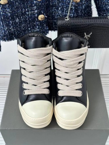Thick Lace Leather Thick Bottom High Top Shoes