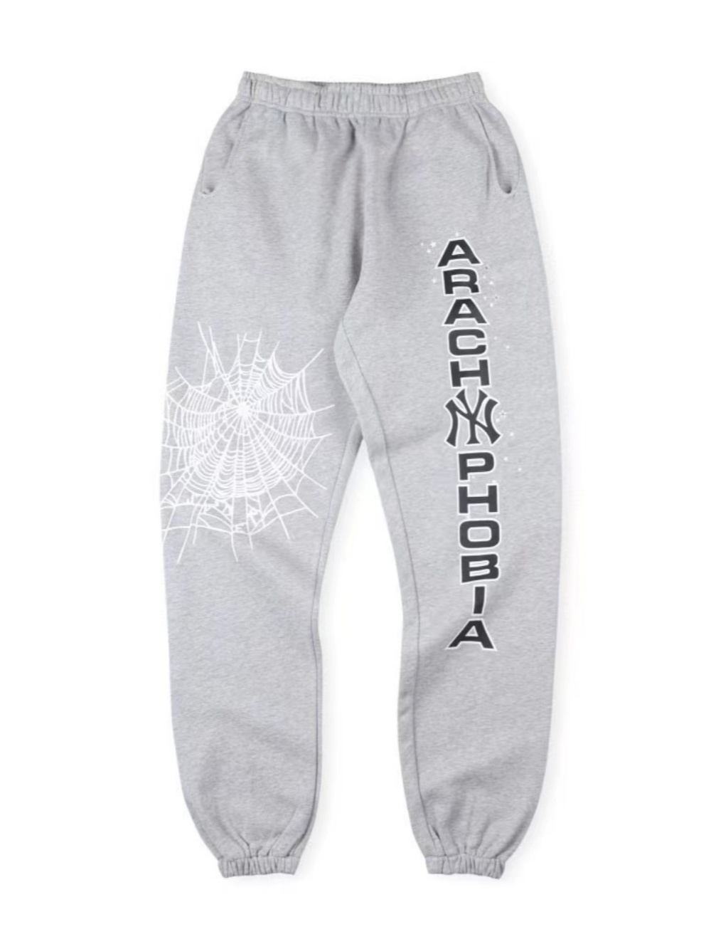 monochrome spider web monogrammed sweatpants