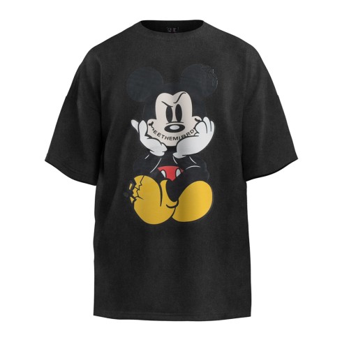 Mickey Cracked Letter Print Tee