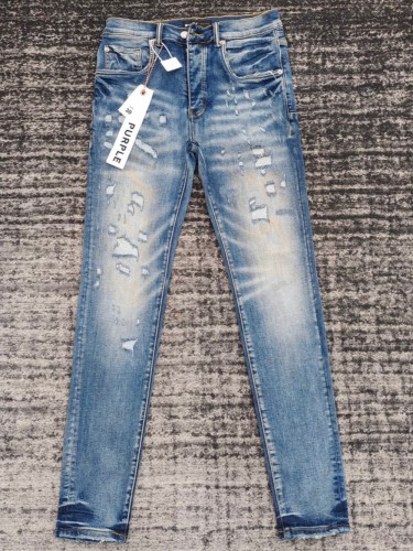 1:1 quality version Torn and Stitched Patch Slim Fit Jeans