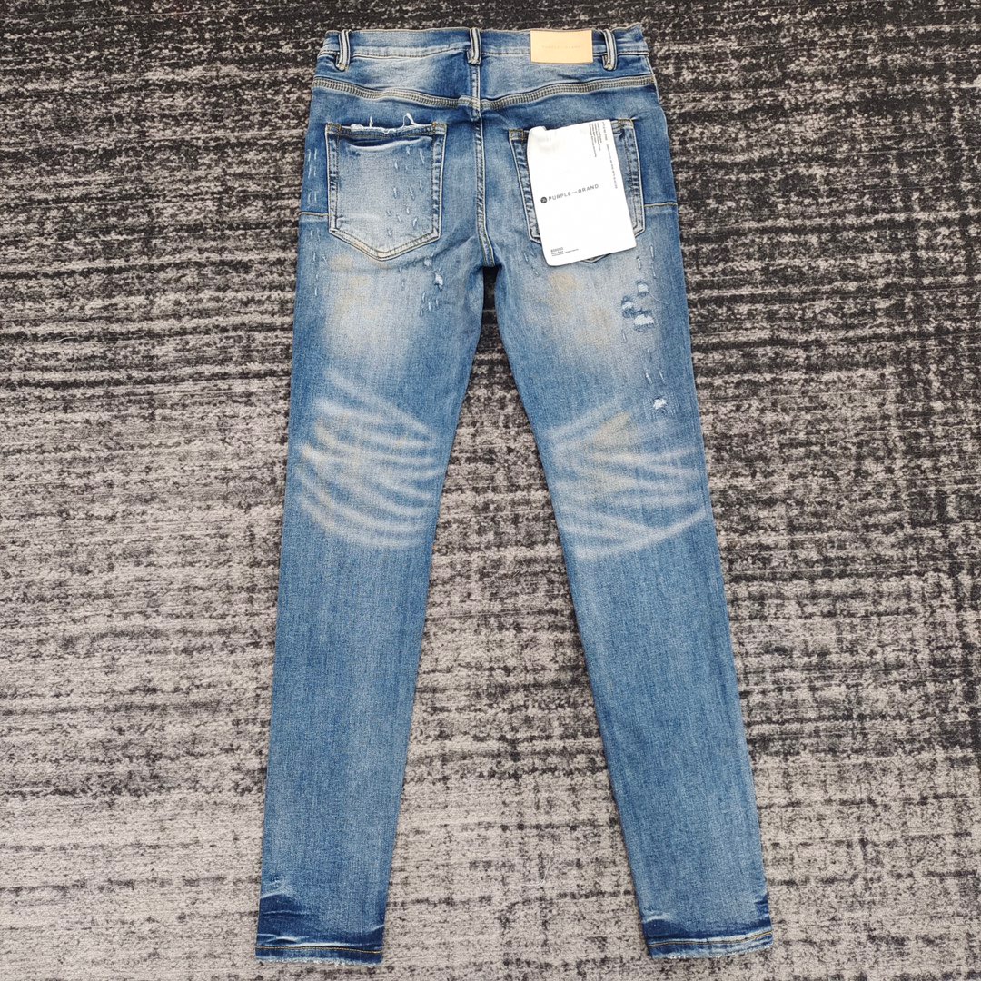 1:1 quality version torn and stitched patch slim fit jeans