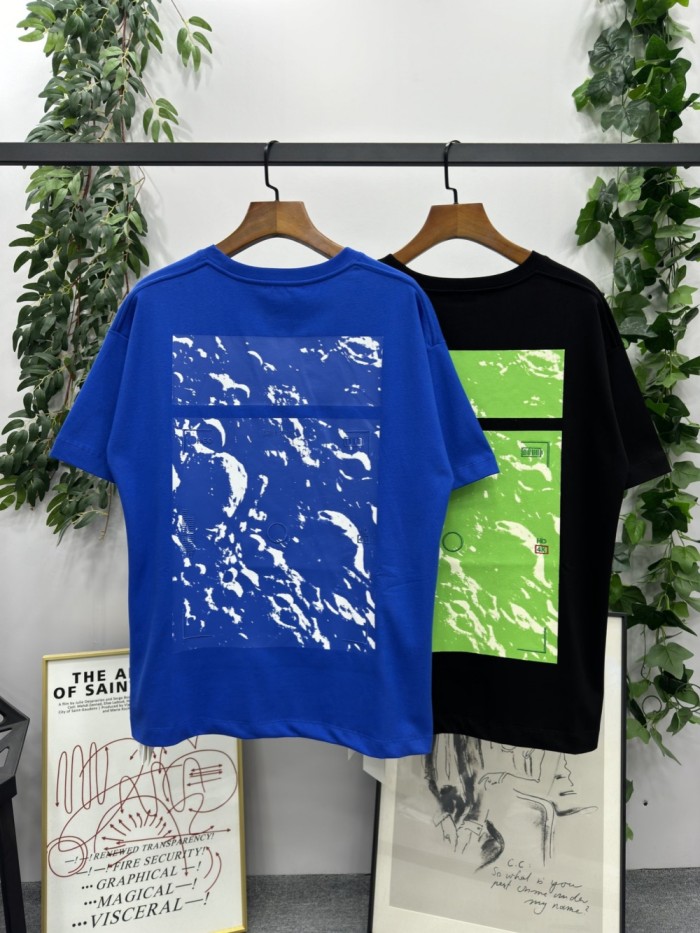 1:1 quality version Monogrammed Embroidered Lunar Projection Print Tee 2 colors