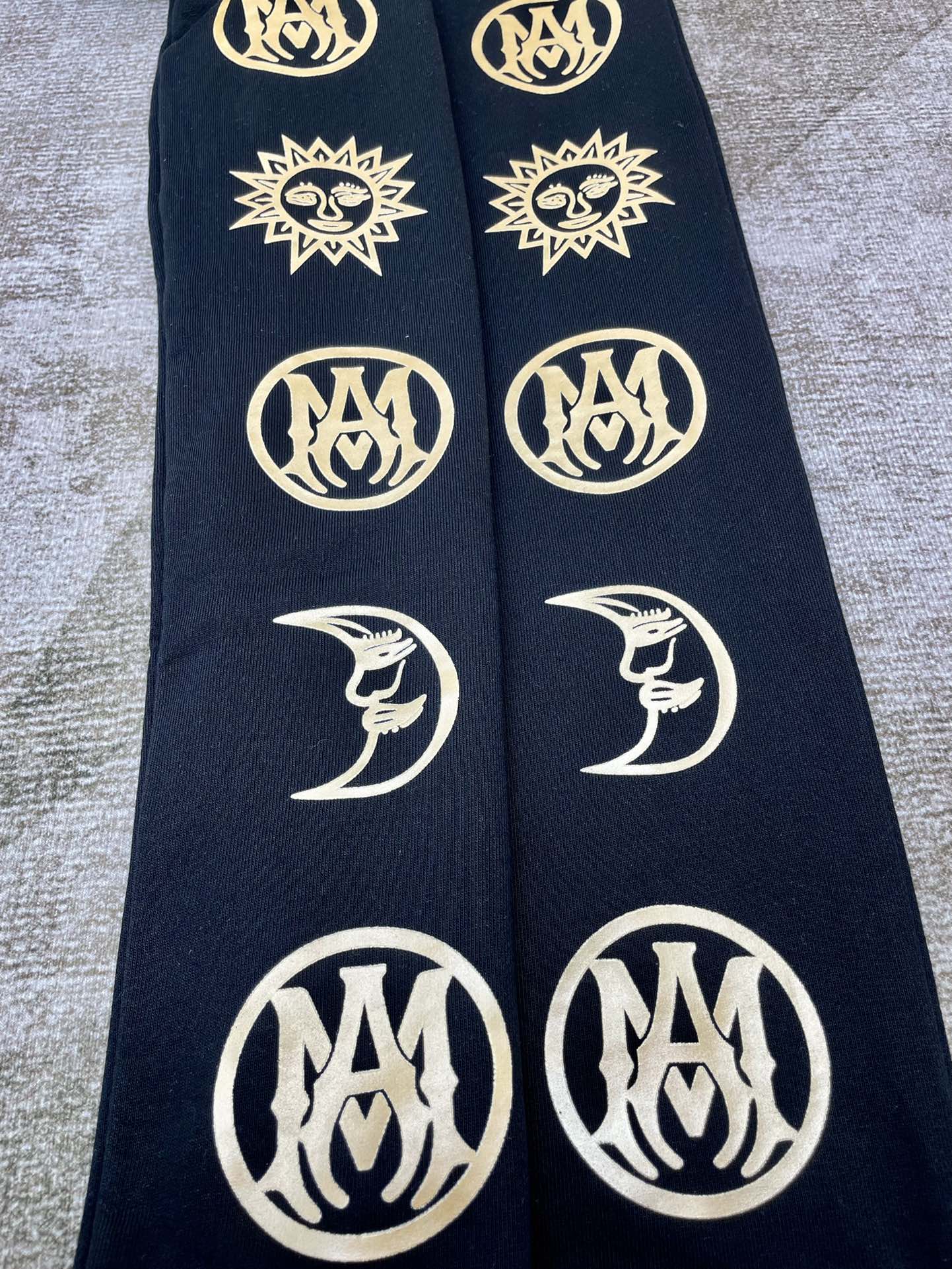 [buy more save more] 1:1 quality version sun moon am logo foil printing casual pants