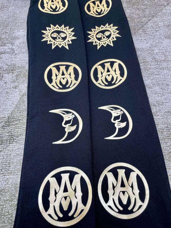 [buy more save more] 1:1 quality version Sun Moon AM logo foil printing casual pants