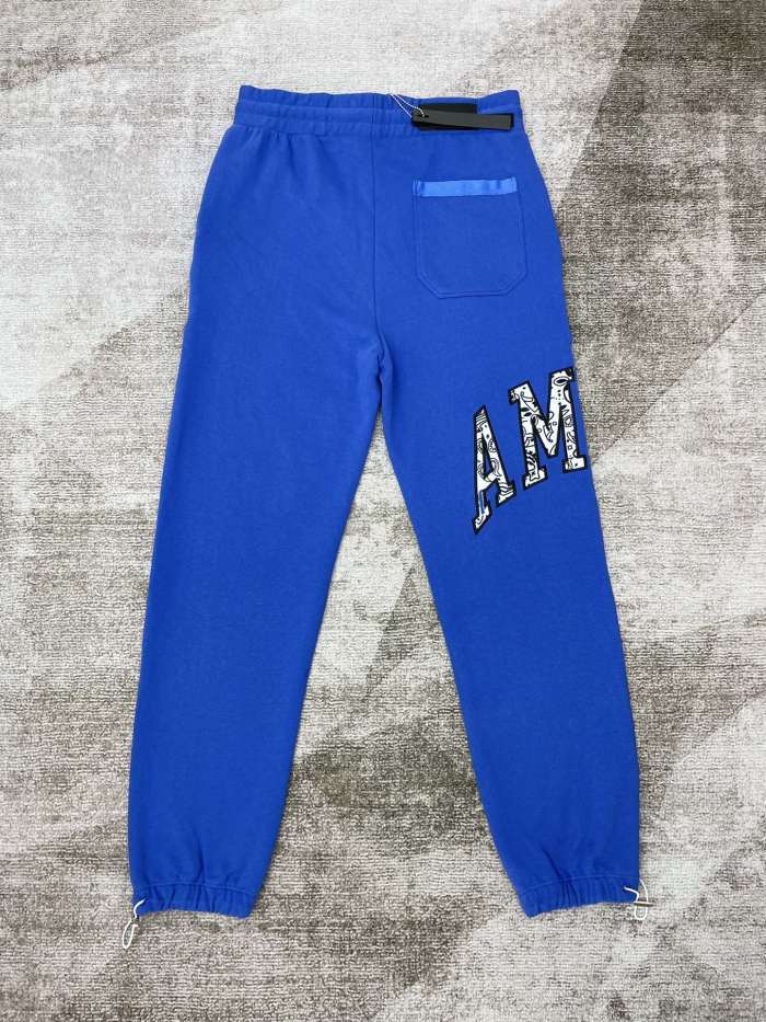 [buy more save more] 1:1 quality version Blue lettered laser printed embroidered sweatpants