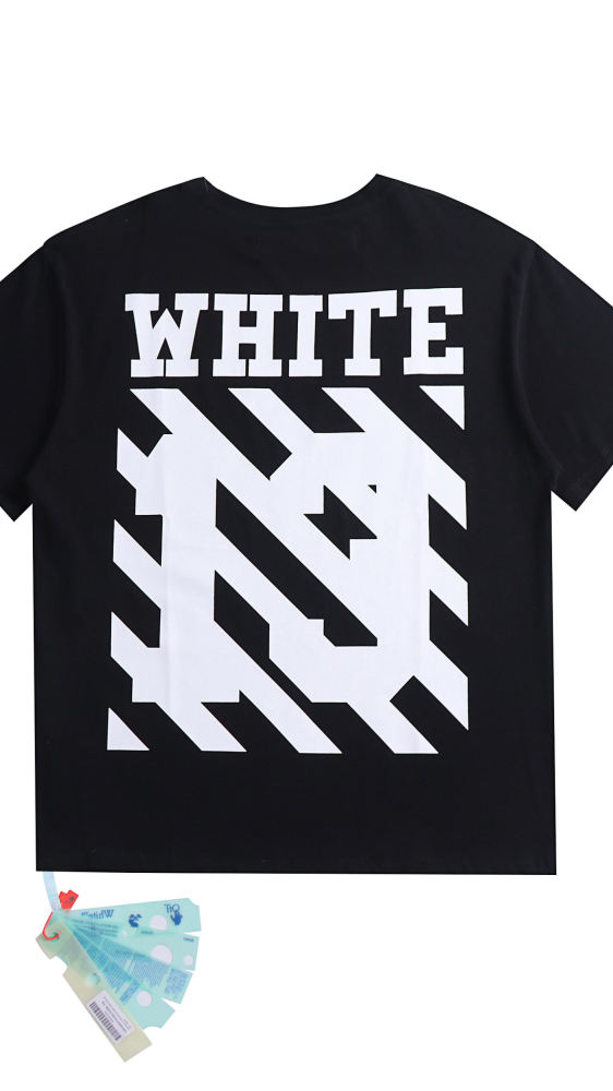 large letters and diagonal print tee 2 colors