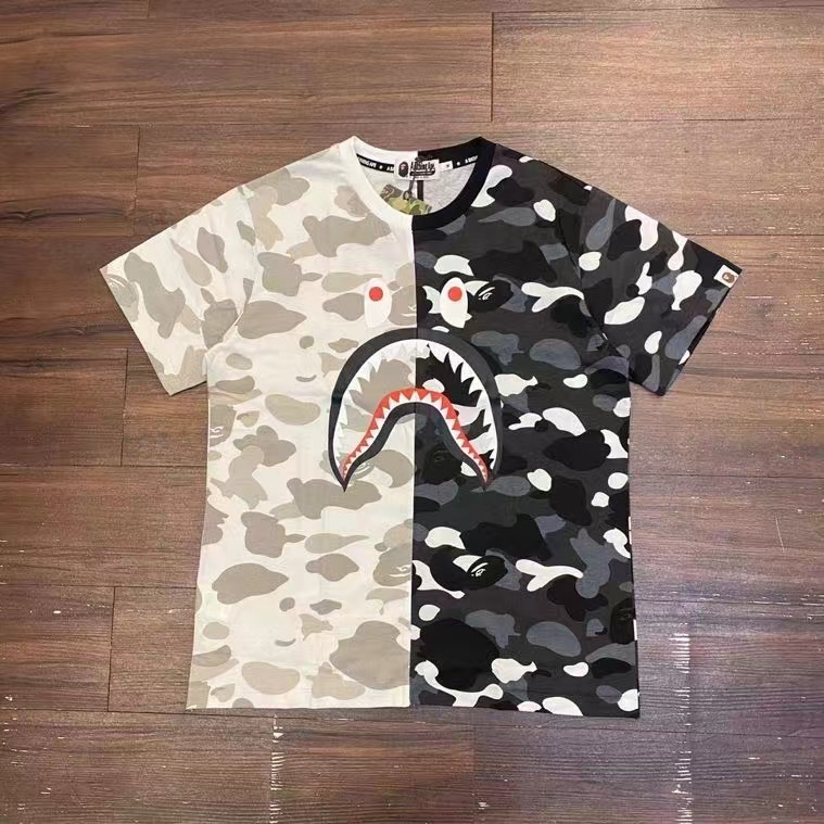 [buy more save more]1:1 quality version ape head camouflage cartoon print round neck tee 22 colors
