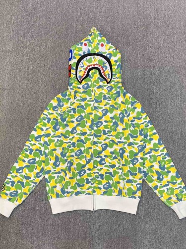 [buy more save more] 1:1 quality version Apple Green Sharks Head Camo Zipper Hoodie