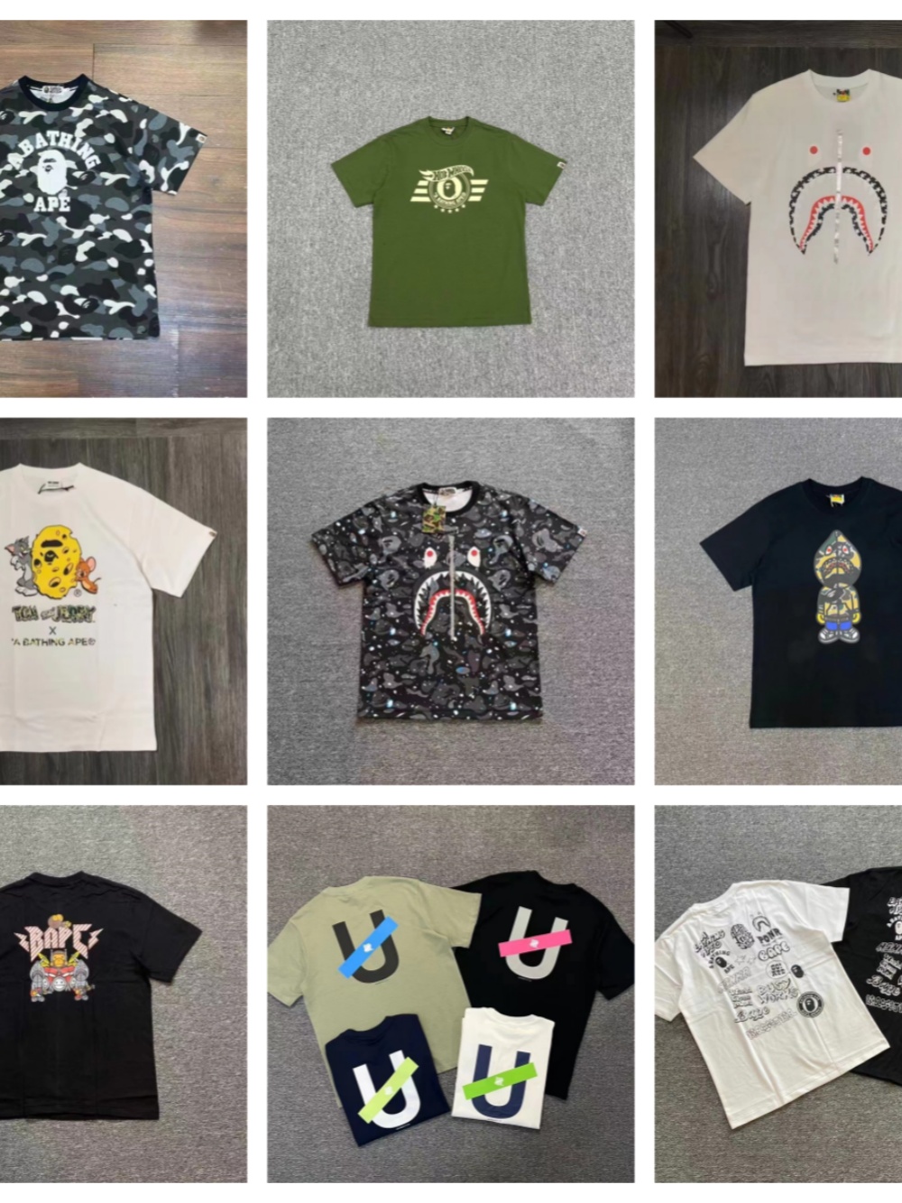 [buy more save more]1:1 quality version ape head camouflage cartoon print round neck tee 22 colors