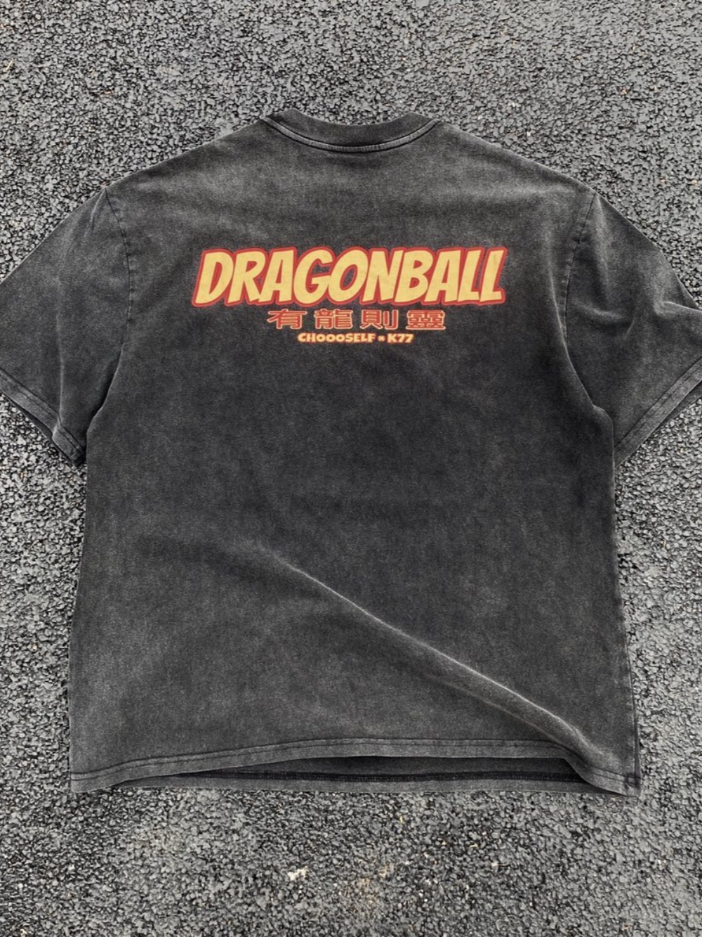 seven dragon ball goku vintage washed and aged graffiti tee