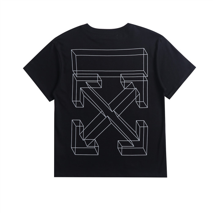 Front chest small label back three-dimensional line arrow tee 2 colors