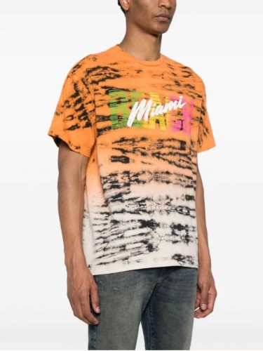 1:1 quality version Tiger Stripe Tie-Dye Colorful Letter Print Tee