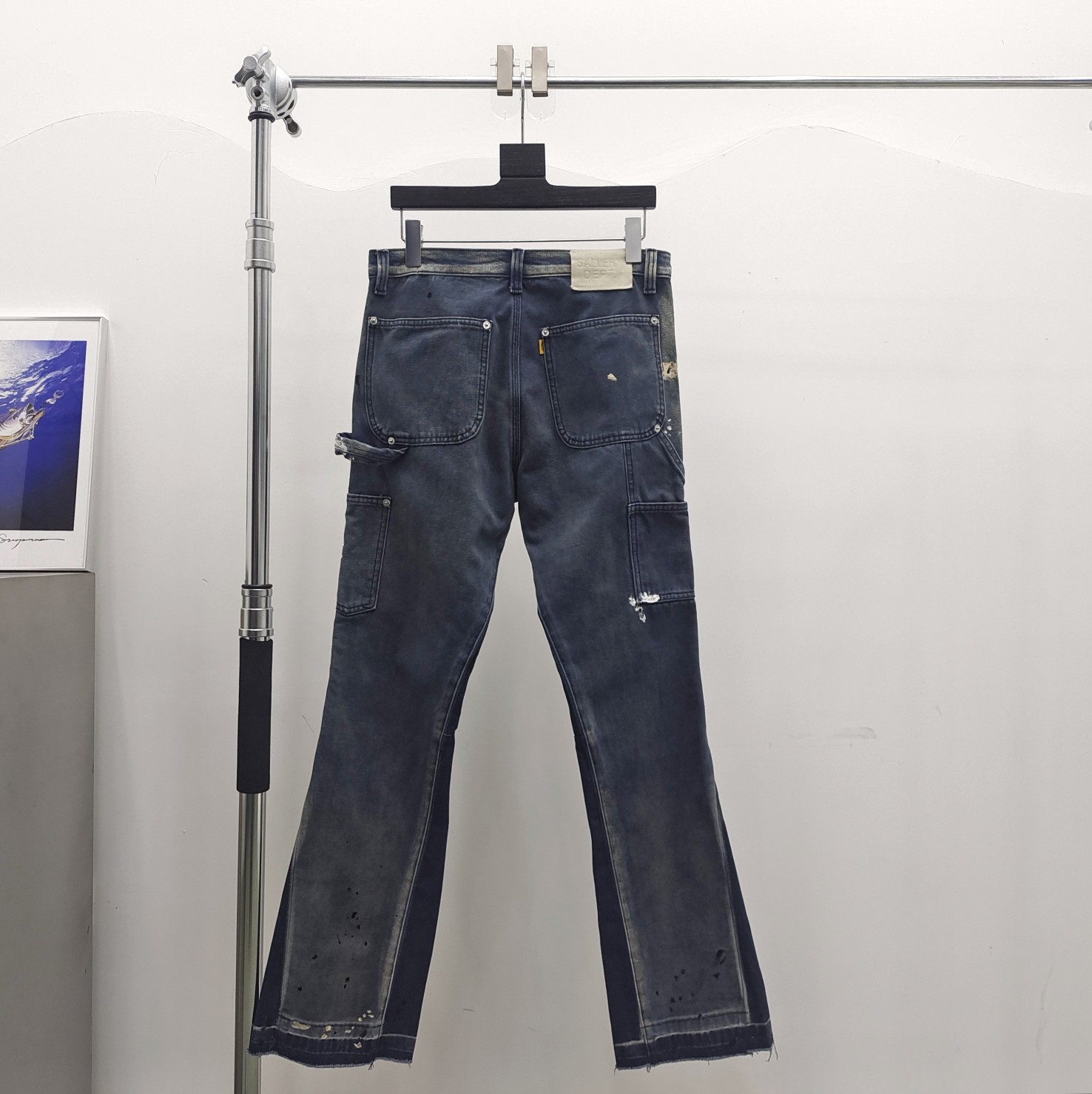 1:1 quality version vintage ink splash spliced workwear washed jeans 3 colors