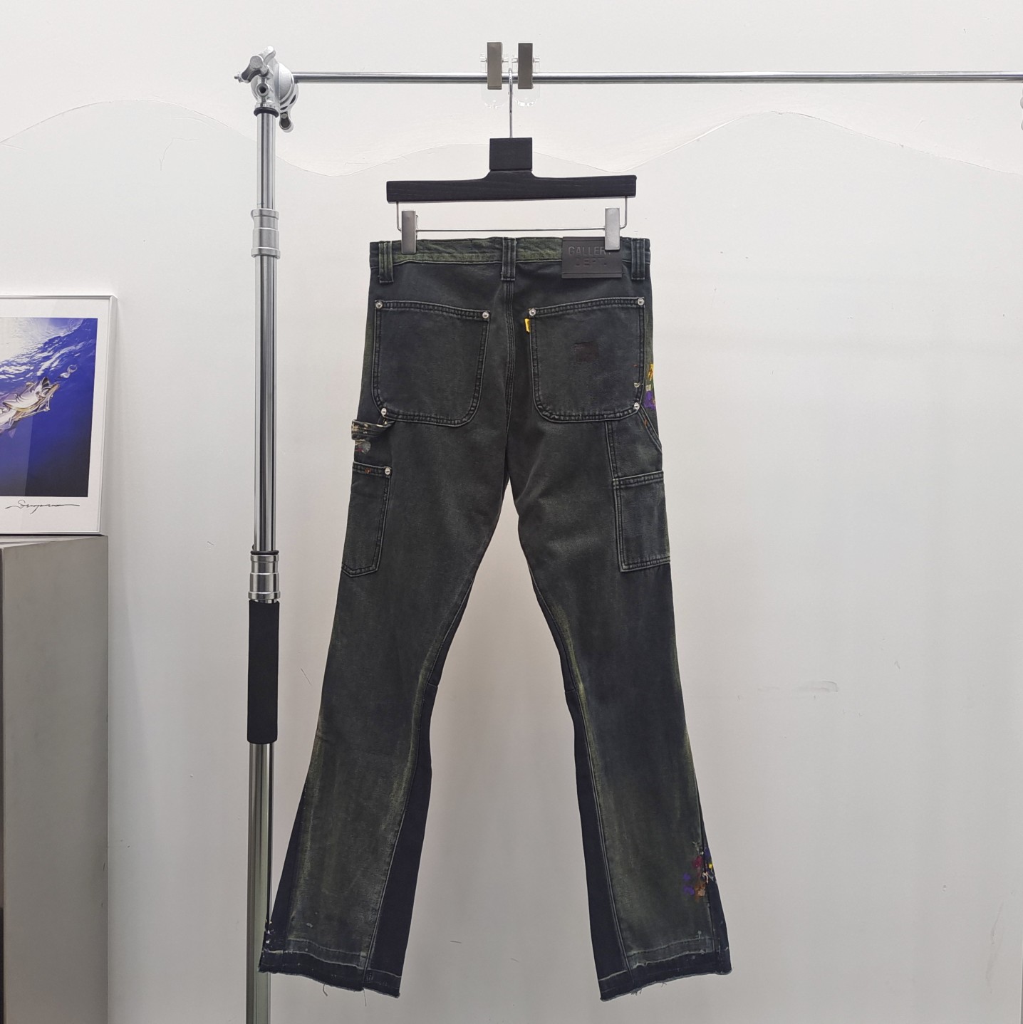 1:1 quality version vintage ink splash spliced workwear washed jeans 3 colors