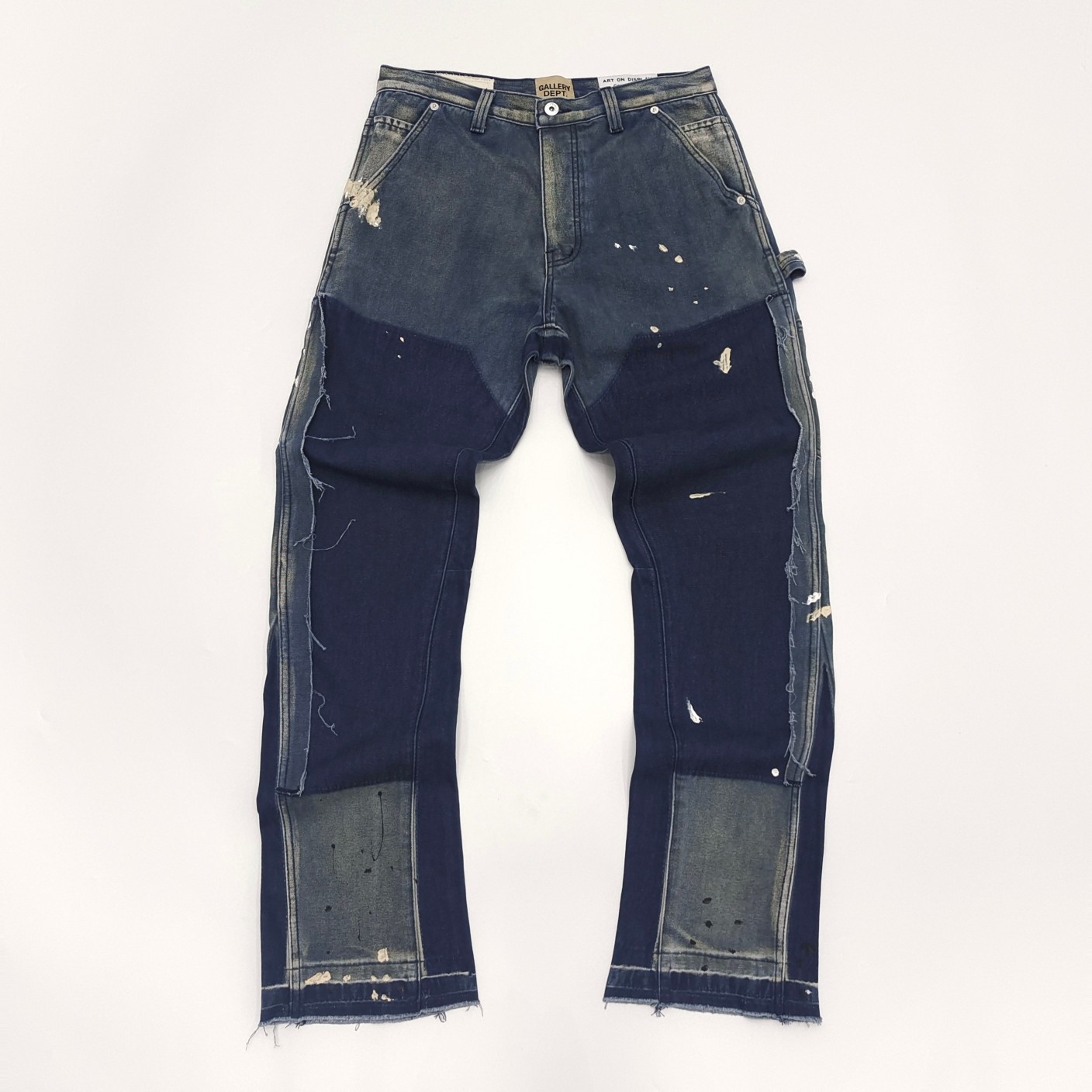 1:1 quality version vintage ink splash spliced workwear washed jeans 3 colors
