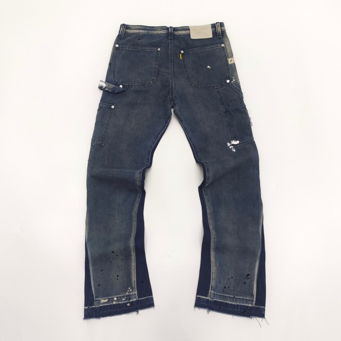 1:1 quality version Vintage Ink Splash Spliced Workwear Washed Jeans 3 colors