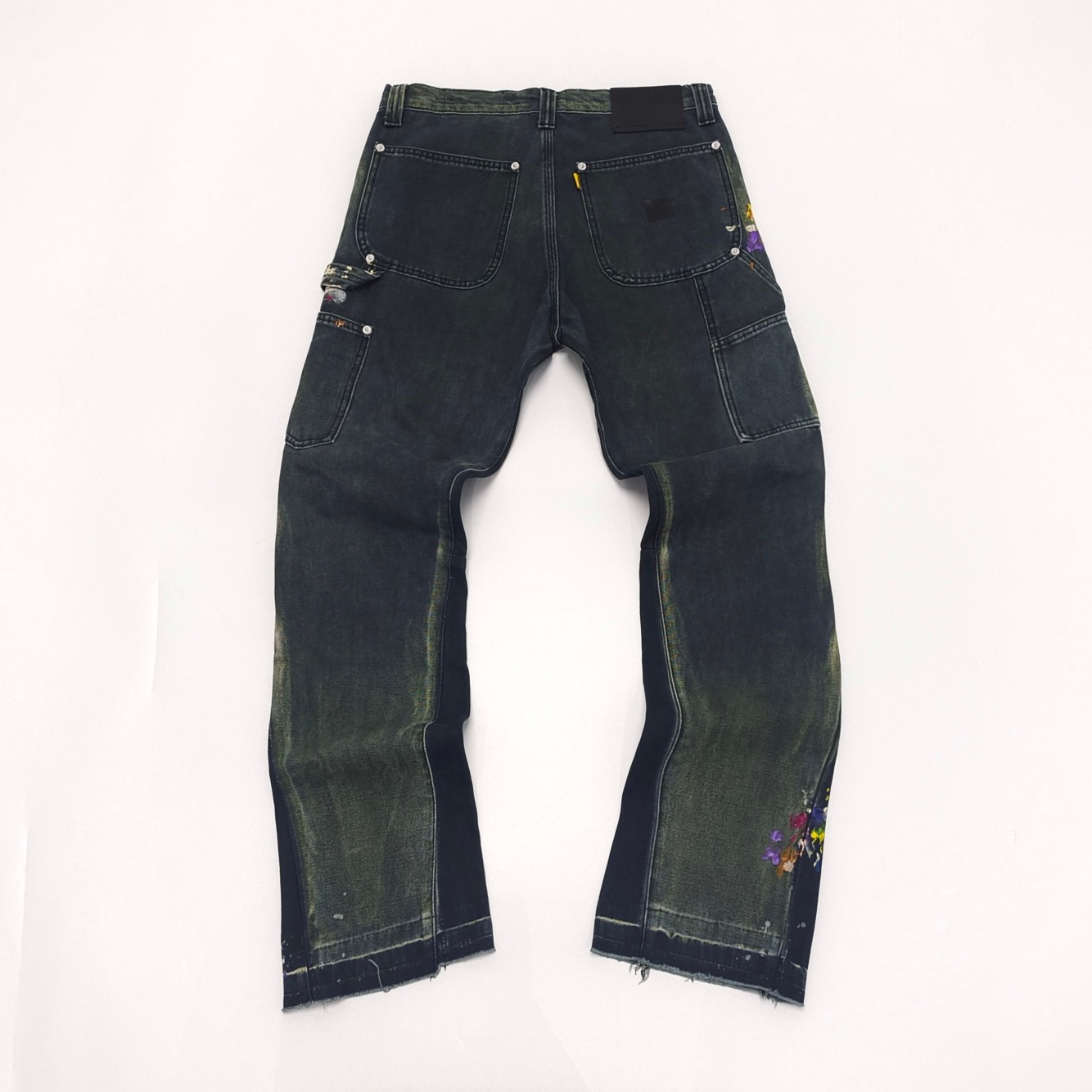1:1 quality version vintage ink splash spliced workwear washed jeans 3 colors