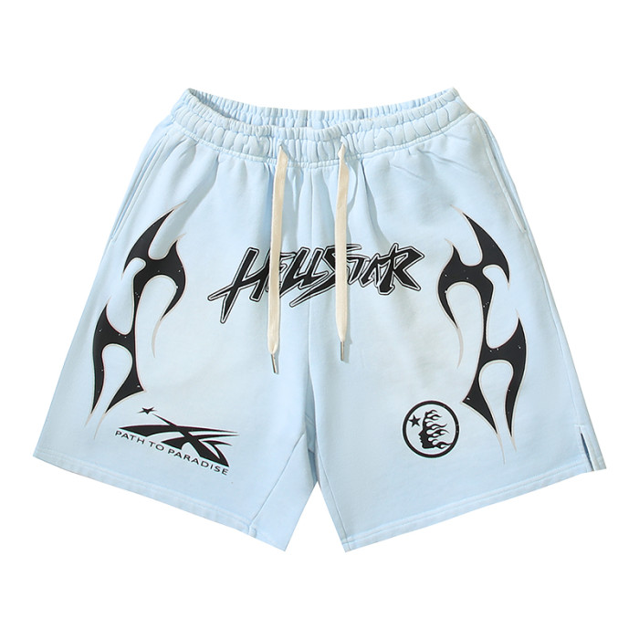 1:1 quality version Flame letter printed shorts