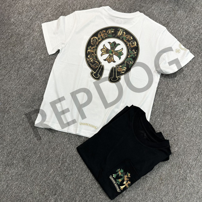 1:1 quality version Camouflage Triple Cross Letter Print Tee 2 colors