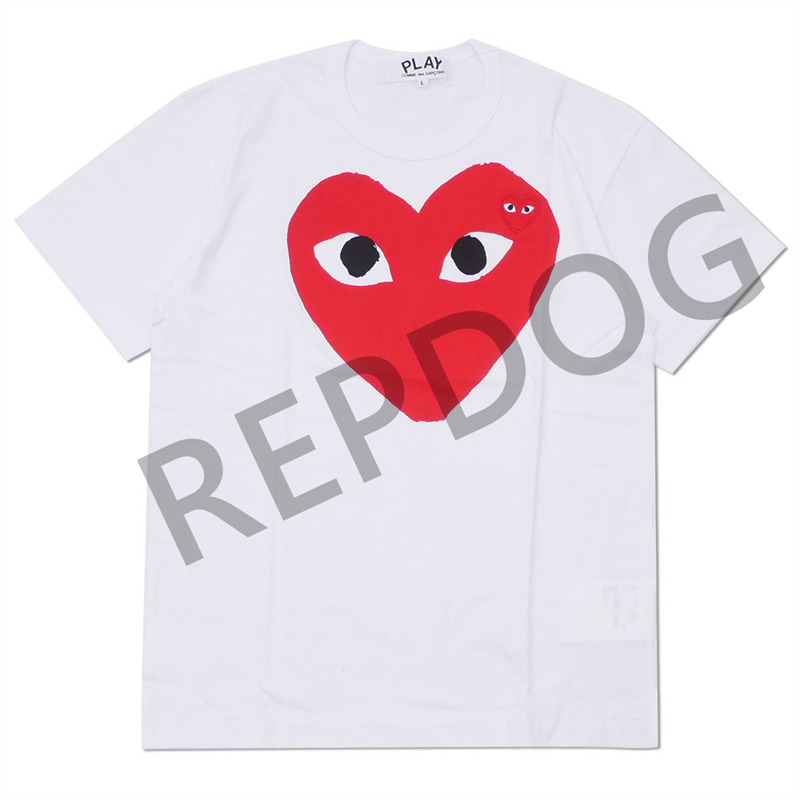 1:1 quality version big heart round neck printed tee