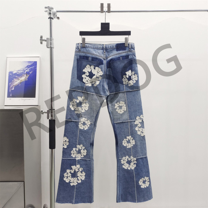 1:1 quality version Colorblocked Plaid Micro Jeans