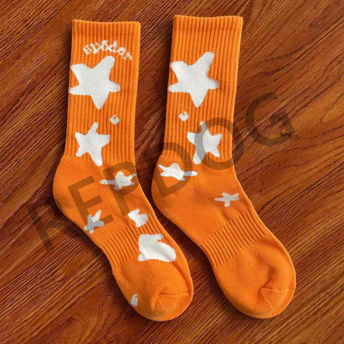 Irregular Star Letter Print Mid Calf Socks 3 colors
