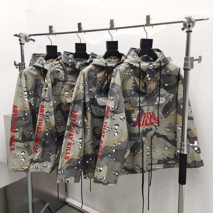 1:1 quality version bubble desert camouflage letter-printed hoodie