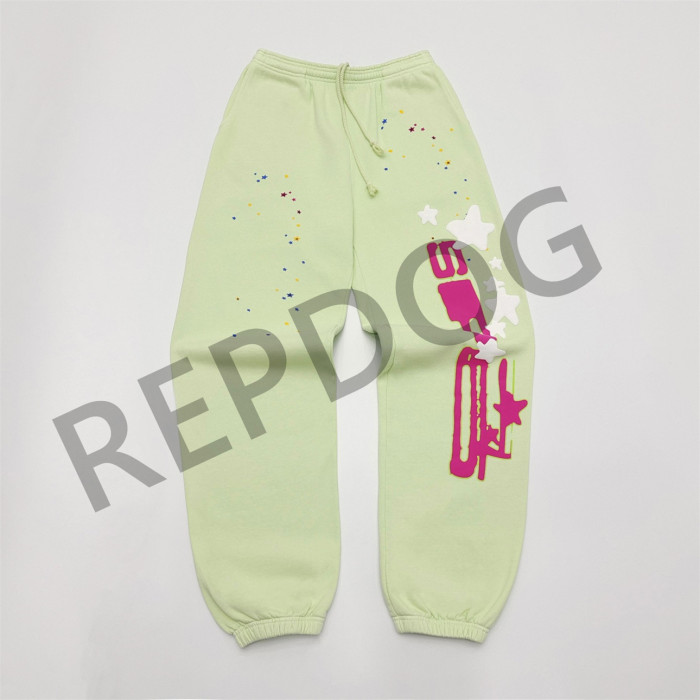 1:1 quality version Mint Green Star Spider Web Hoodie & Pants Set