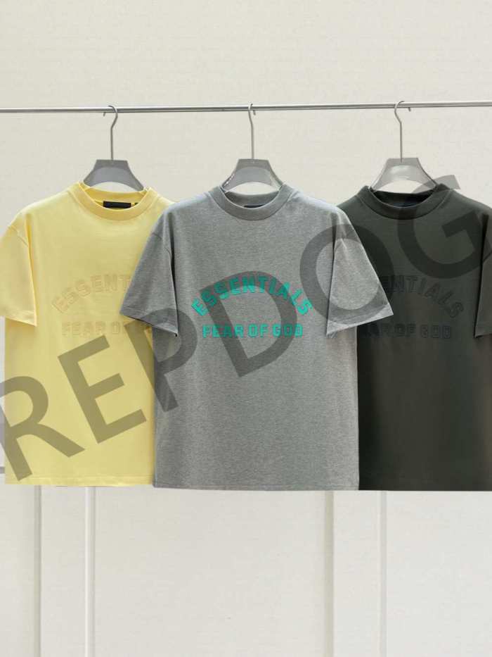 1:1 quality version Silicone Embossed Letter Logo Tee 3 colors