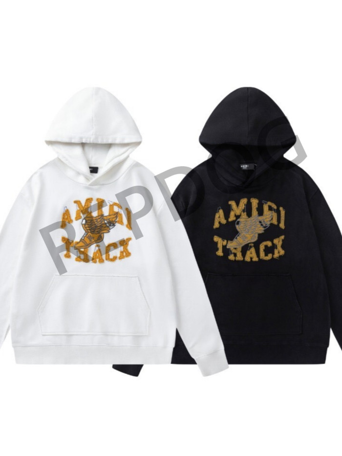 Dash Boots Letter Patch Embroidered Hoodie 2 colors