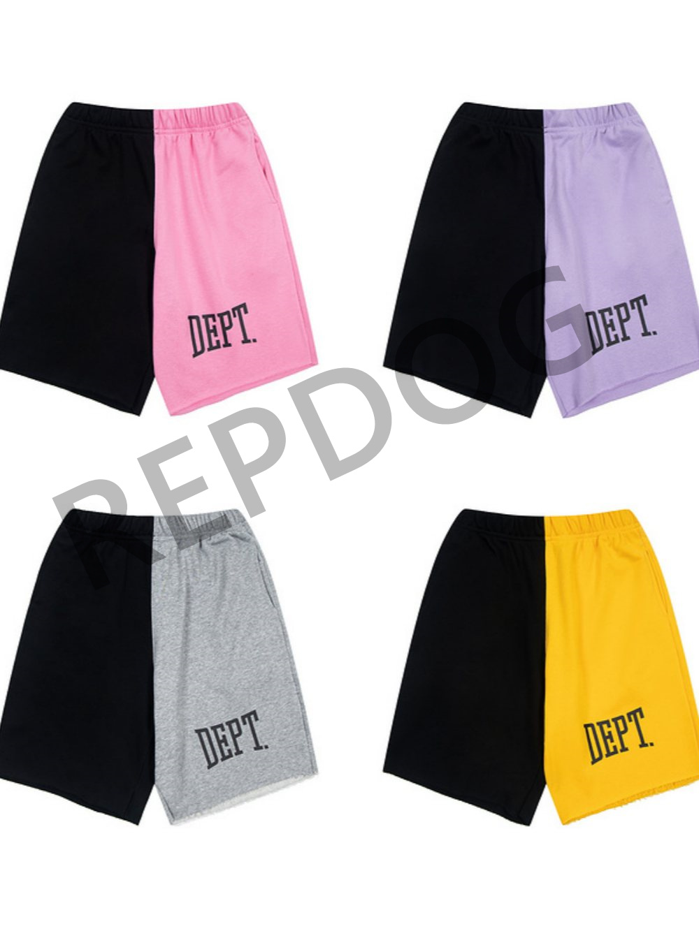 patchwork two-tone monogrammed shorts 4 colors