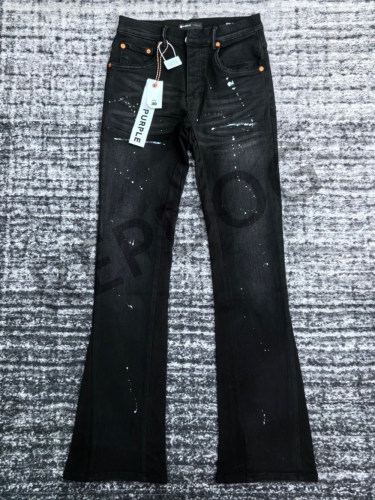 1:1 quality version Solid Color Splattered Ink and Paint Micro Jeans