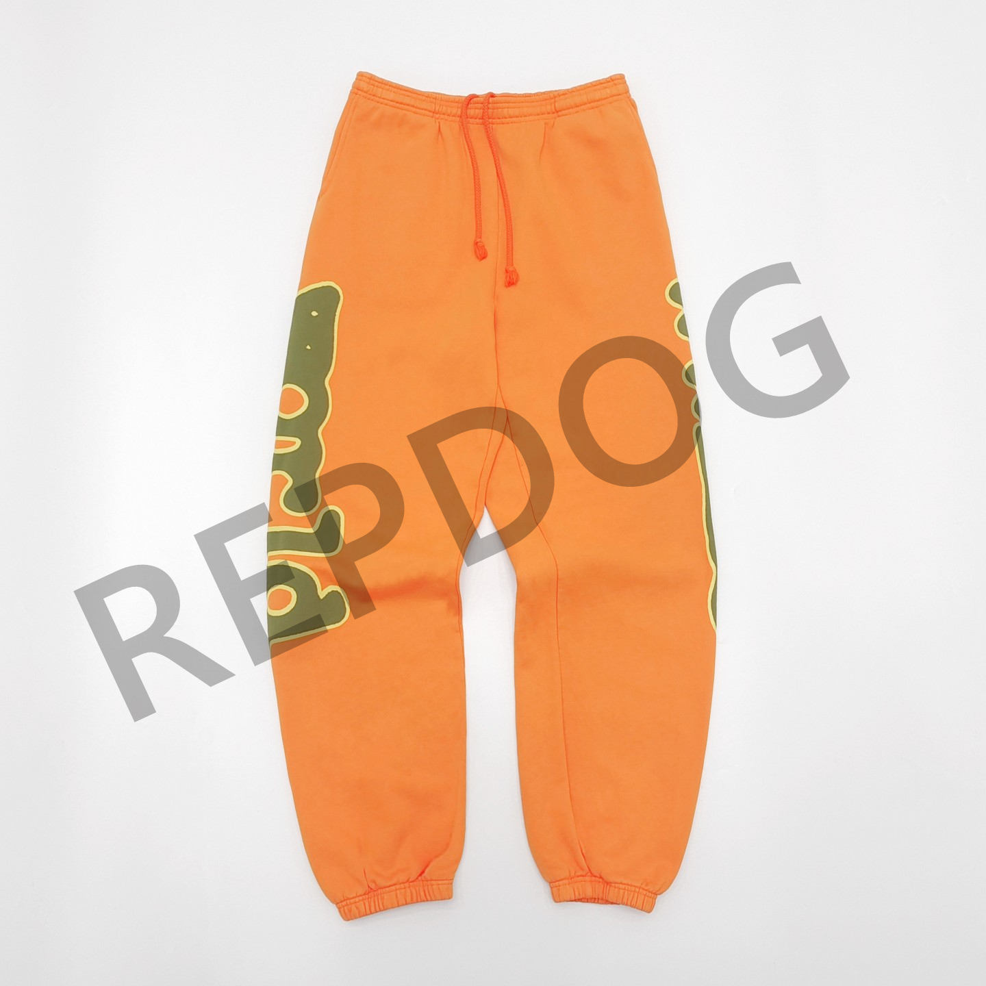 1:1 quality version bright orange star letter foam hoodie & pants set