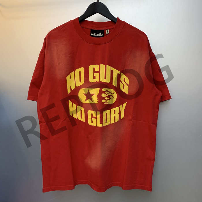 1:1 quality version Side Face Star Logo Letter Printed Washed Tee