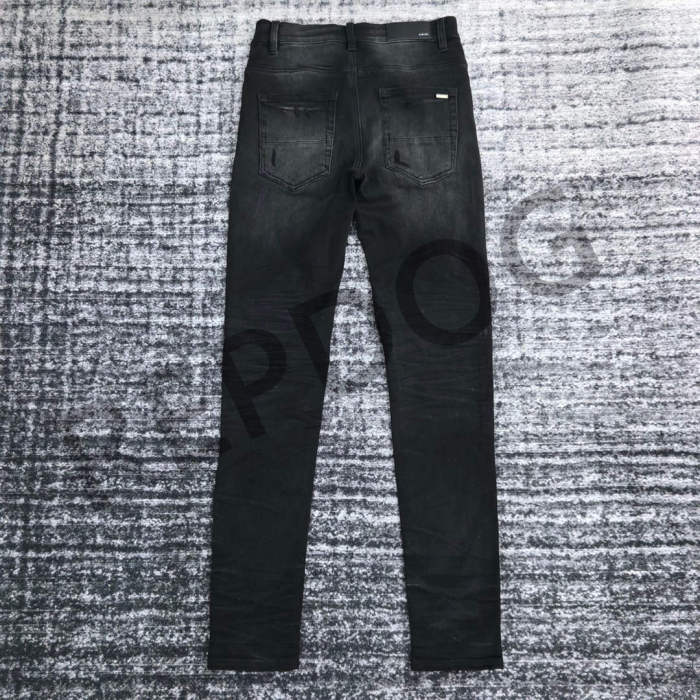 1:1 quality version Beige Ripped Patchwork Casual Jeans