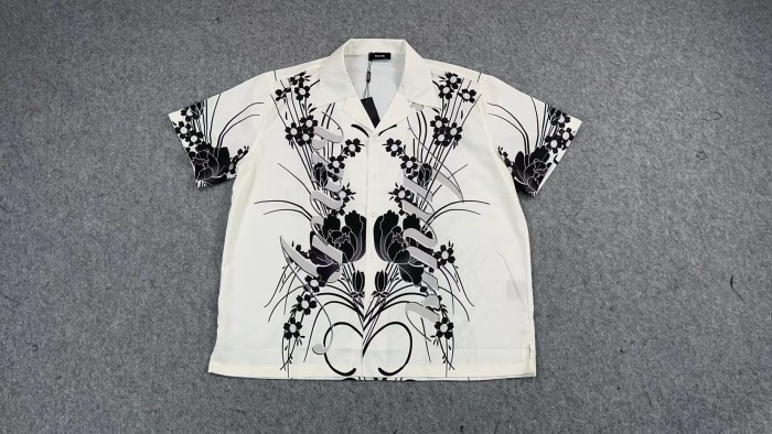 [buy more save more] all-over printed floral lettering collar polo shirt