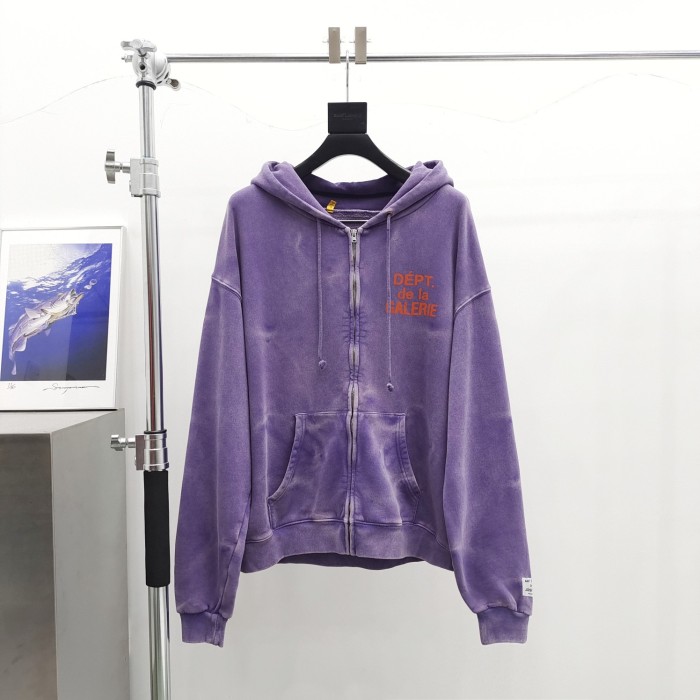 1:1 quality version Wave print washed zip hoodie 3 colors