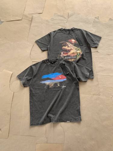 1:1 quality version Moon City Sunset Crocodile Print Washed Aged tee 2 colors