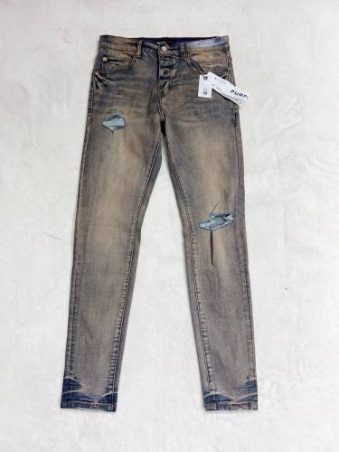 1:1 quality version Ripped and fringed distressed jeans