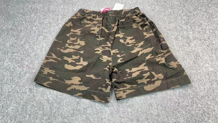 [buy more save more] Camouflage Retro Letter Print Drawstring Shorts