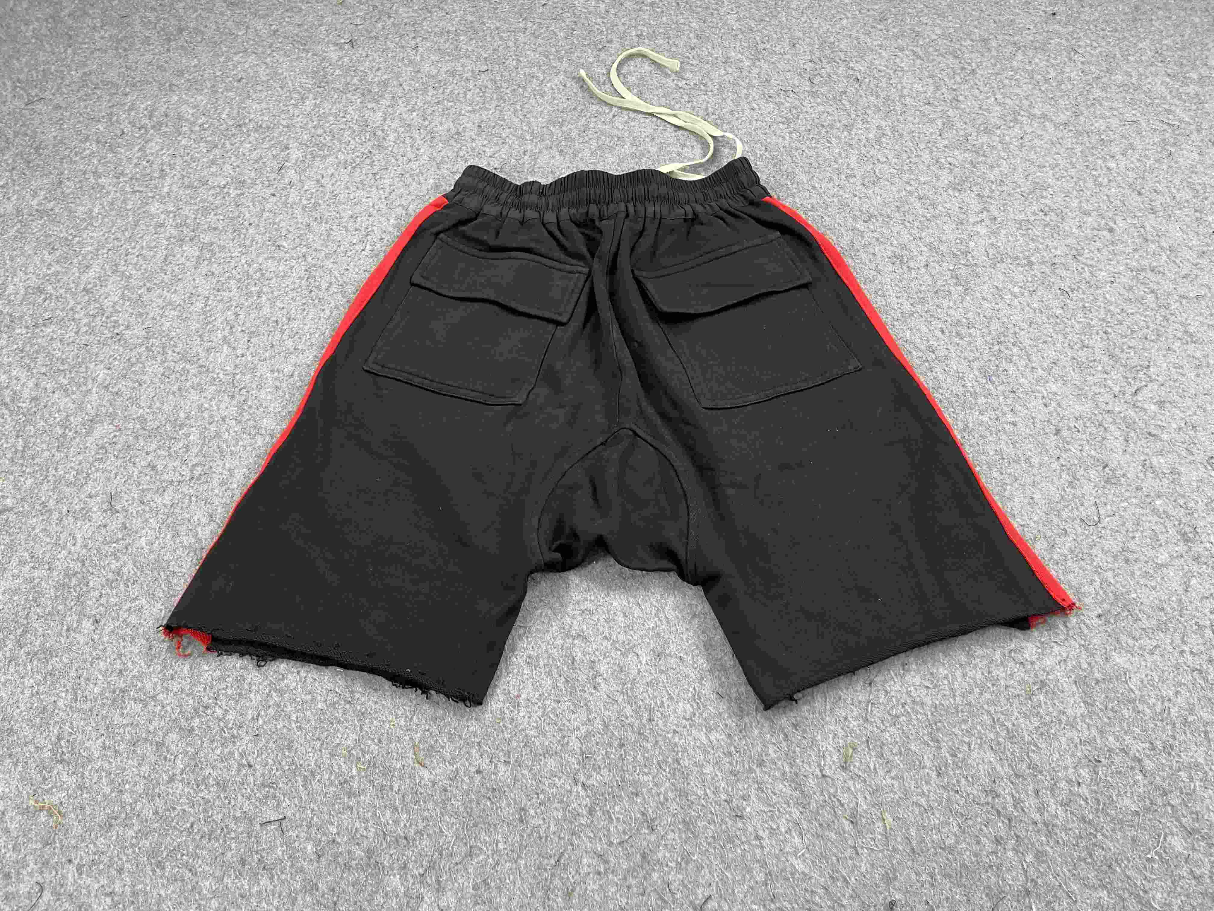 [buy more save more] red and black colour block zip shorts