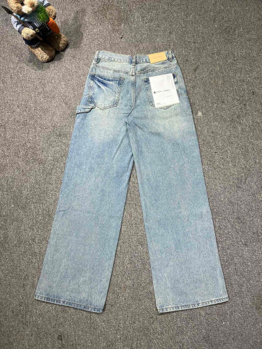 1:1 quality version Spliced and rhinestone jeans