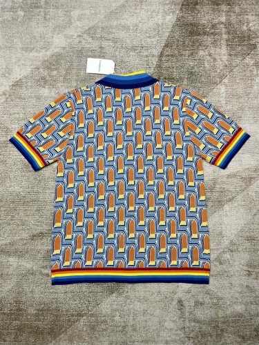 1:1 quality version Colourful Arch Printed Lapel Knit Polo Shirt
