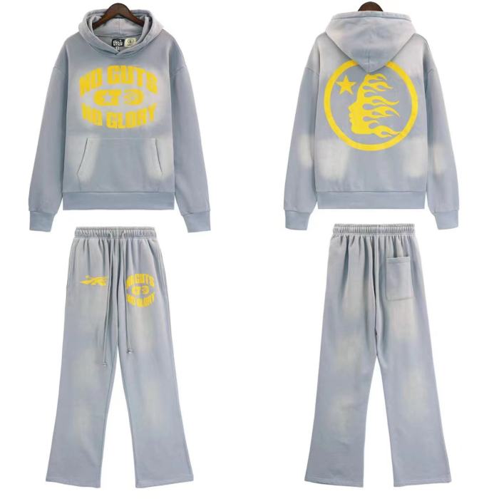Copy 1:1 quality version Two-Tone Yellow Letter Printed Sweatpants