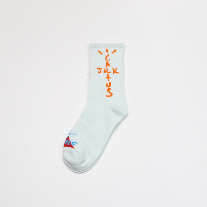 Co-branded Monogrammed Cashew Flower Skateboarding Mid-Calf Socks 5 colors