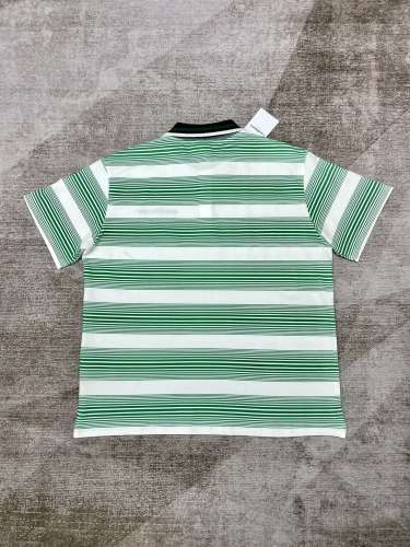 1:1 quality version Colour block striped monogrammed polo shirt