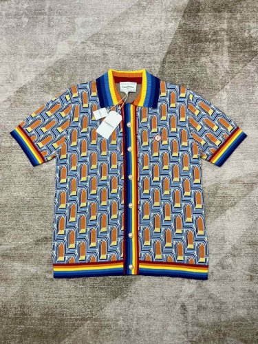 1:1 quality version Colourful Arch Printed Lapel Knit Polo Shirt